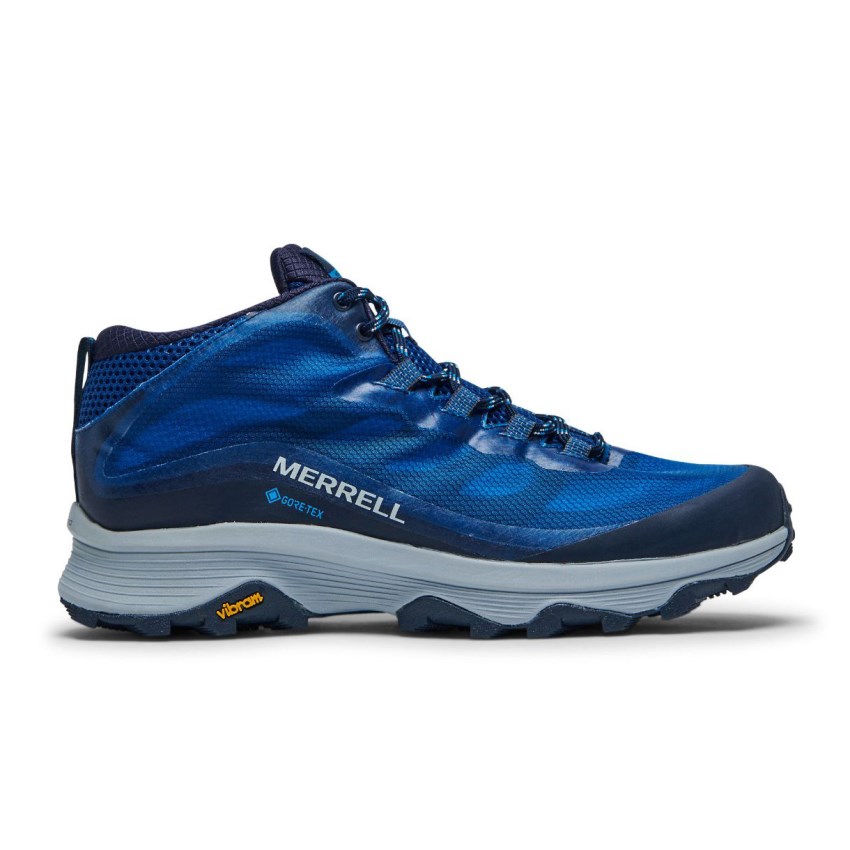 Chaussures Randonnée Merrell Moab Speed Mid GORE-TEX Bleu Homme | C.S.JAKW